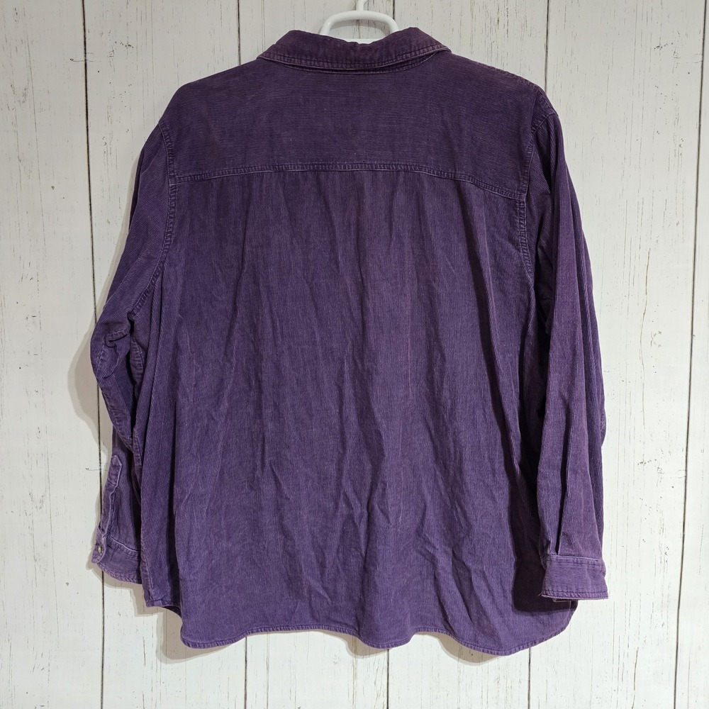 Disney Pooh Tiger Woman Purple Corduroy Button Up Shirt Sz‎ 26W/28w Vintage Y2K - Picture 2 of 10